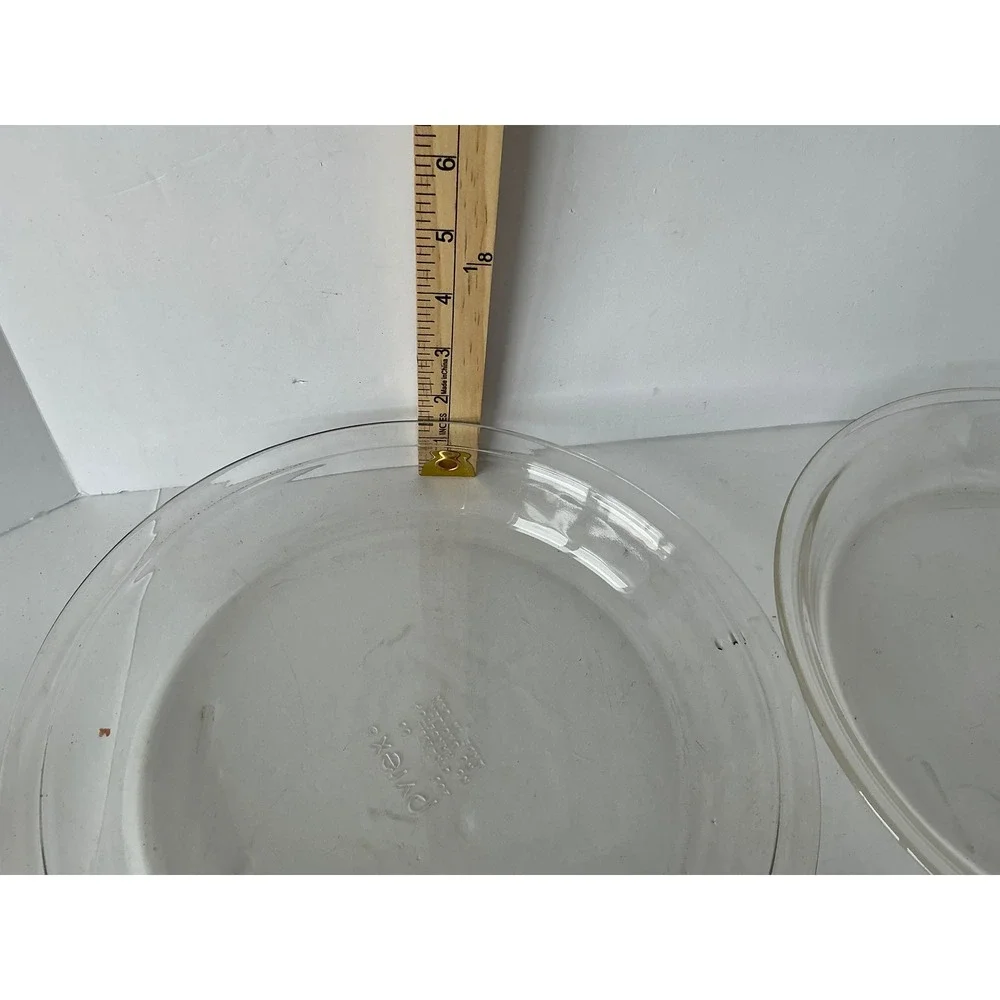 Pyrex‎ Vintage Glass Pie Plate Set of 2 Clear Baking Dish 9 Inch Kitchenware